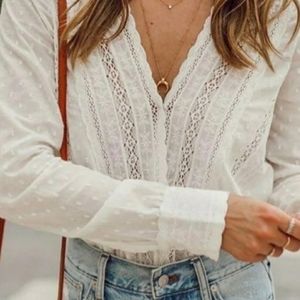 Sezane Alessandra Lace Wrap Blouse